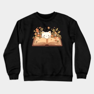 Kawaii Anime Cottagecore Pajama Cat Men Kids Women Bookish Crewneck Sweatshirt